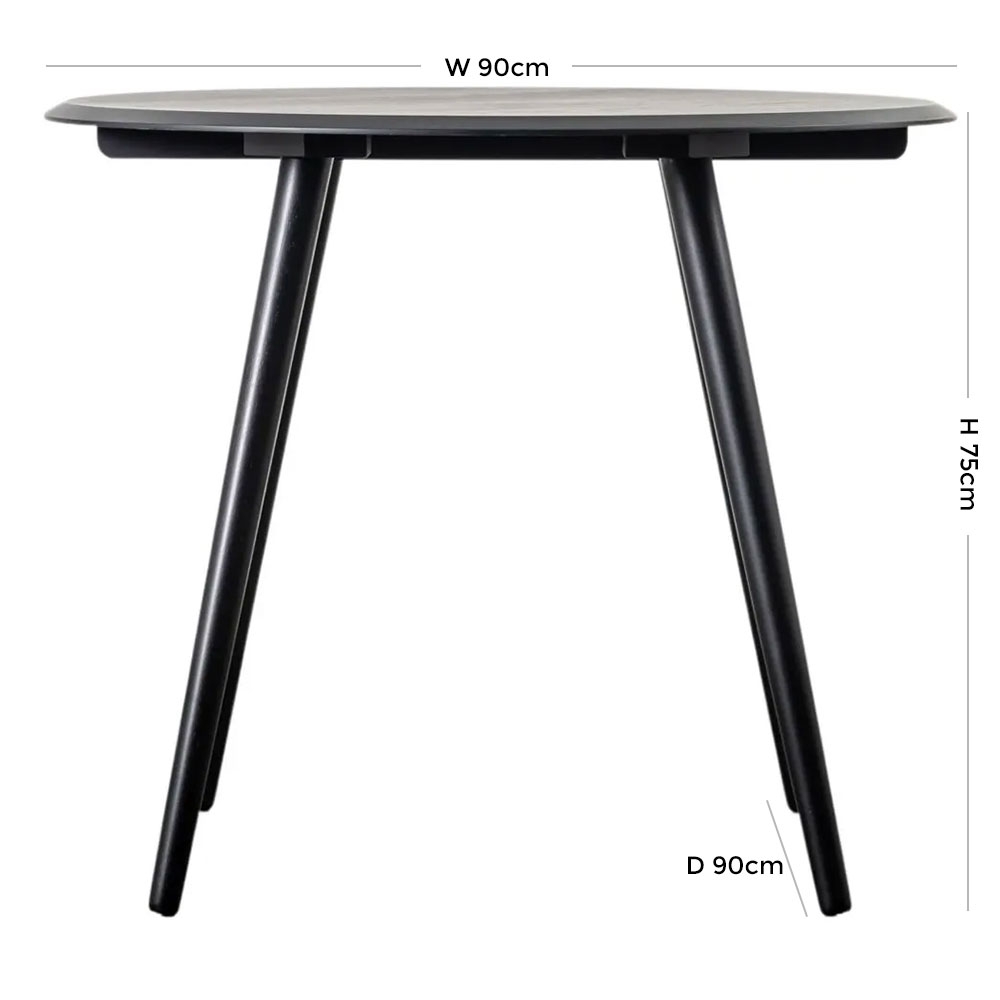 Product photograph of Mexia Black Round Dining Table - 2 Seater from Choice Furniture Superstore.