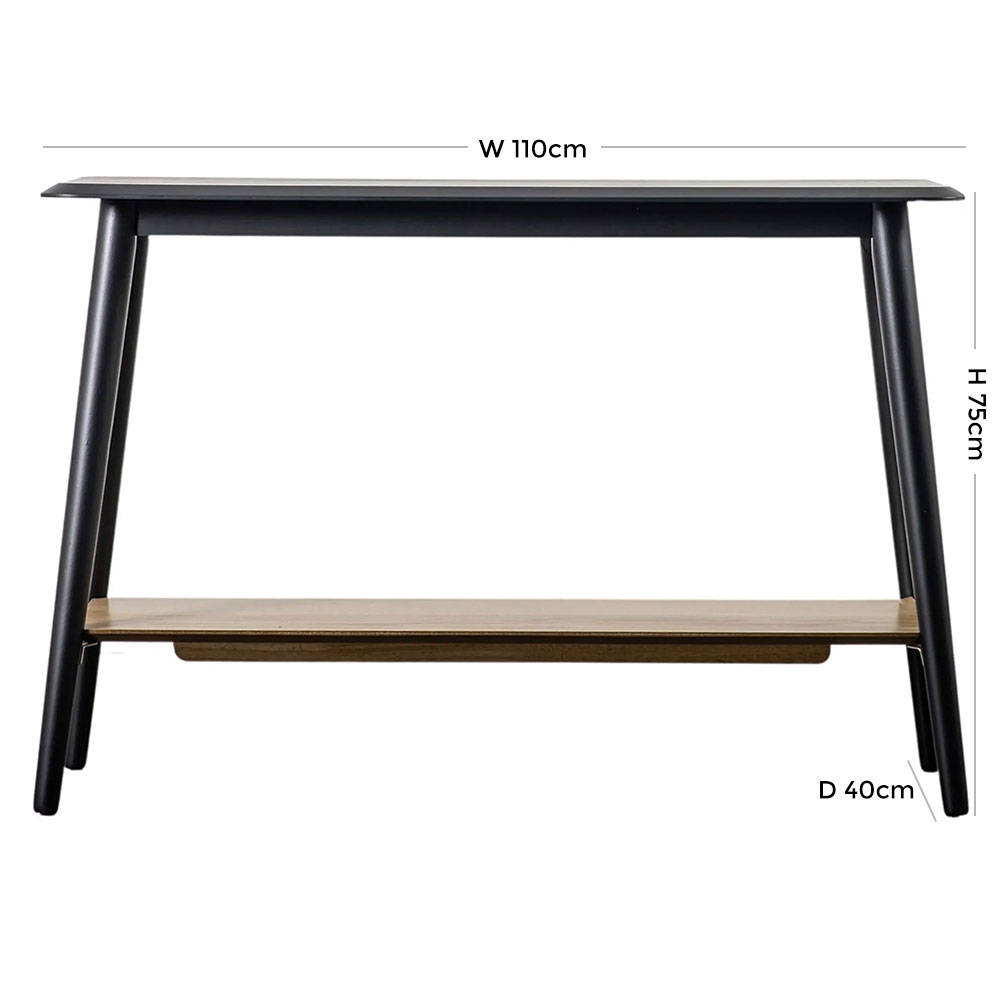 Product photograph of Mexia Black Console Table from Choice Furniture Superstore.