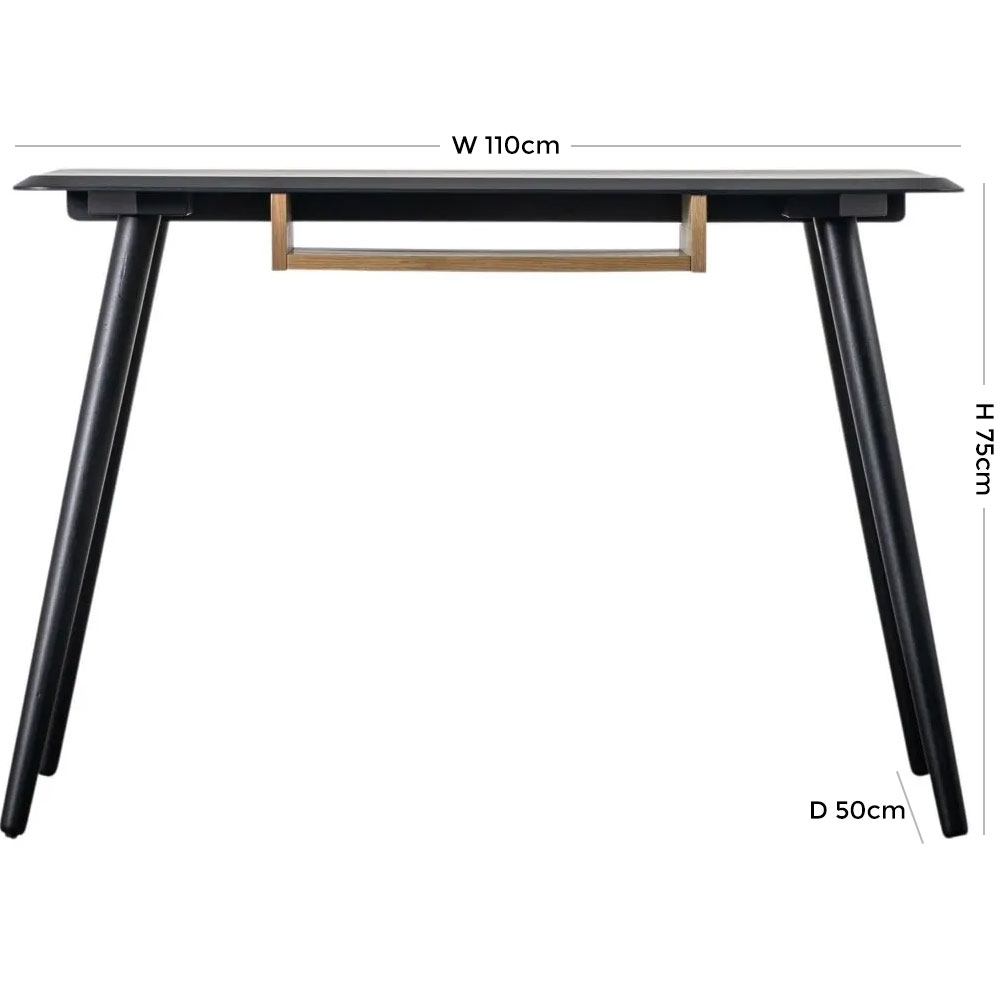 Product photograph of Maddox Black Writing Desk from Choice Furniture Superstore.