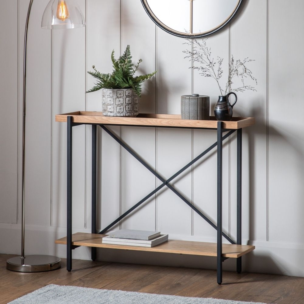 Product photograph of Timblin Oak Console Table from Choice Furniture Superstore.