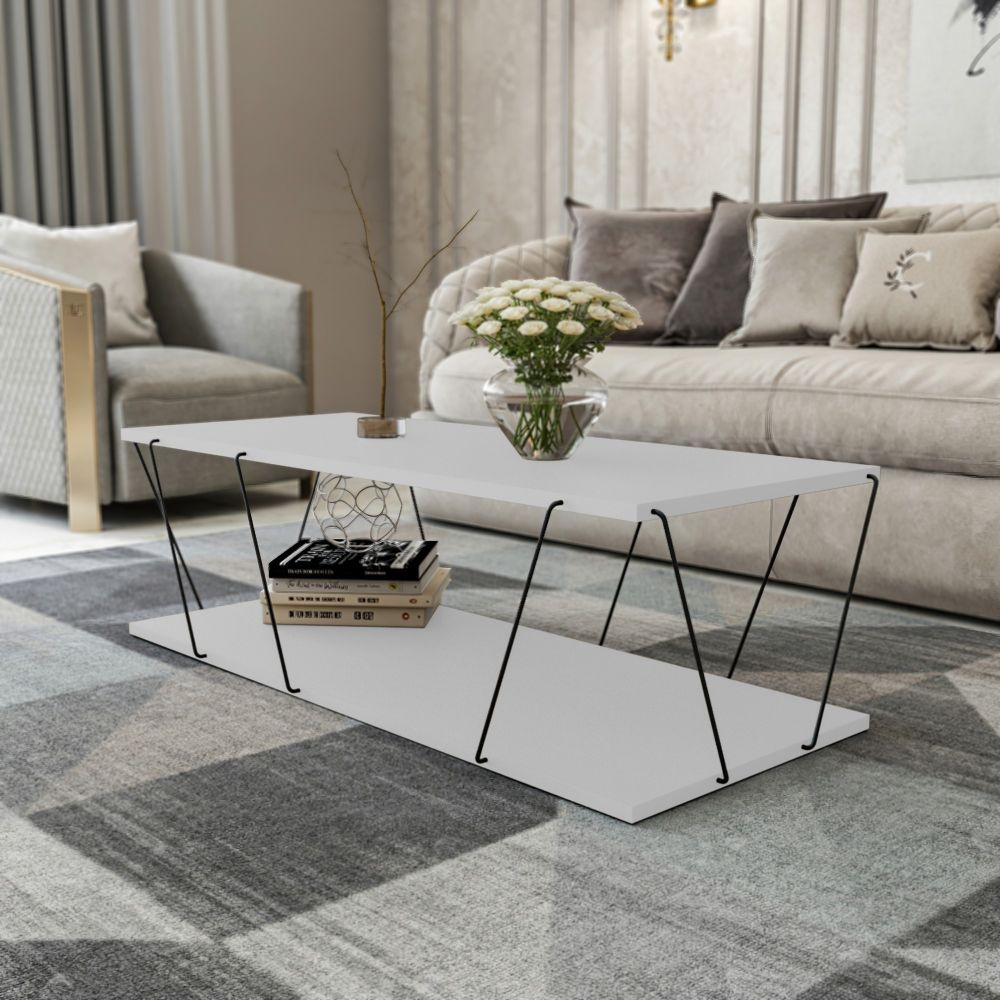 Product photograph of Leominster White Coffee Table from Choice Furniture Superstore.