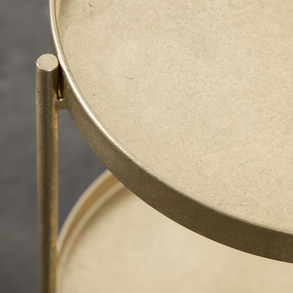 Product photograph of Sennen Gold Round Side Table from Choice Furniture Superstore.