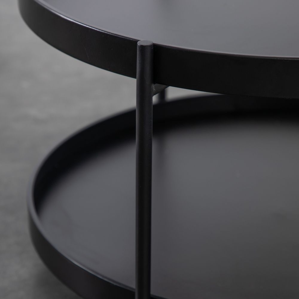 Product photograph of Sennen Metal Round Coffee Table - Comes In Black And Gold Options from Choice Furniture Superstore.