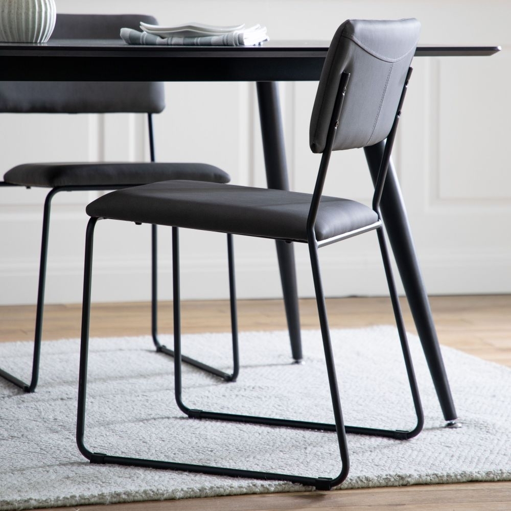 Product photograph of Chalkwell Slate Grey Dining Chair Sold In Pairs from Choice Furniture Superstore.