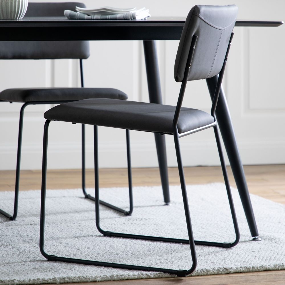 Product photograph of Clinton Charcoal Dining Chair Sold In Pairs from Choice Furniture Superstore.
