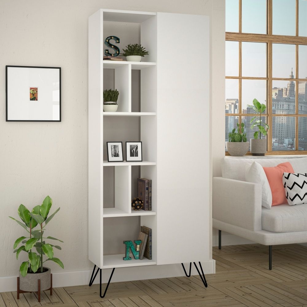 Product photograph of Kiln White 1 Door Bookshelf from Choice Furniture Superstore.