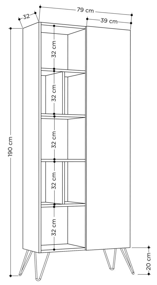 Product photograph of Kiln White 1 Door Bookshelf from Choice Furniture Superstore.