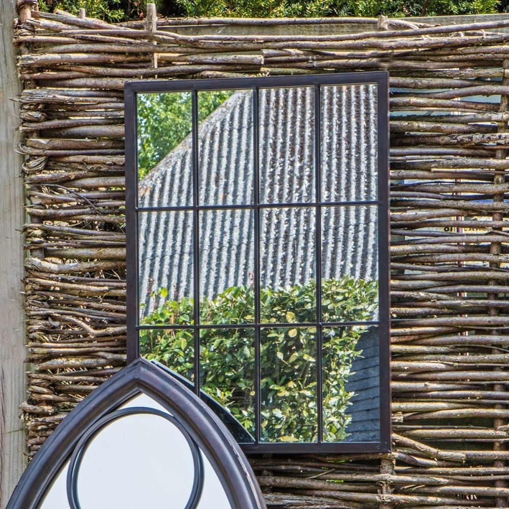 Product photograph of Zanetti Outdoor Garden Brown Mirror - 50cm X 70cm from Choice Furniture Superstore.