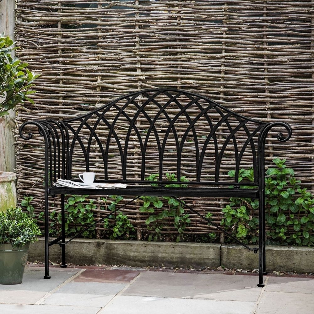 Product photograph of Duchess Black Outdoor Garden Bench from Choice Furniture Superstore.