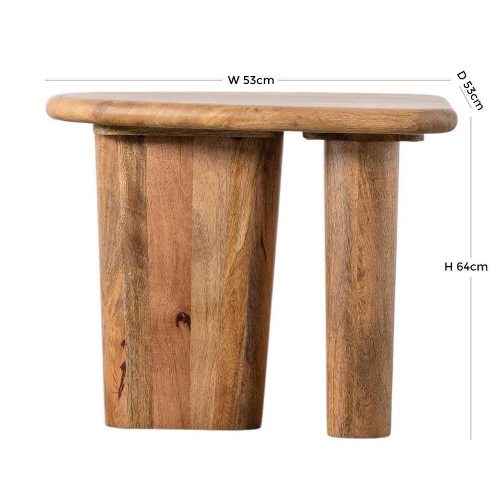 Product photograph of Arnett Natural Mango Wood Side Table from Choice Furniture Superstore.