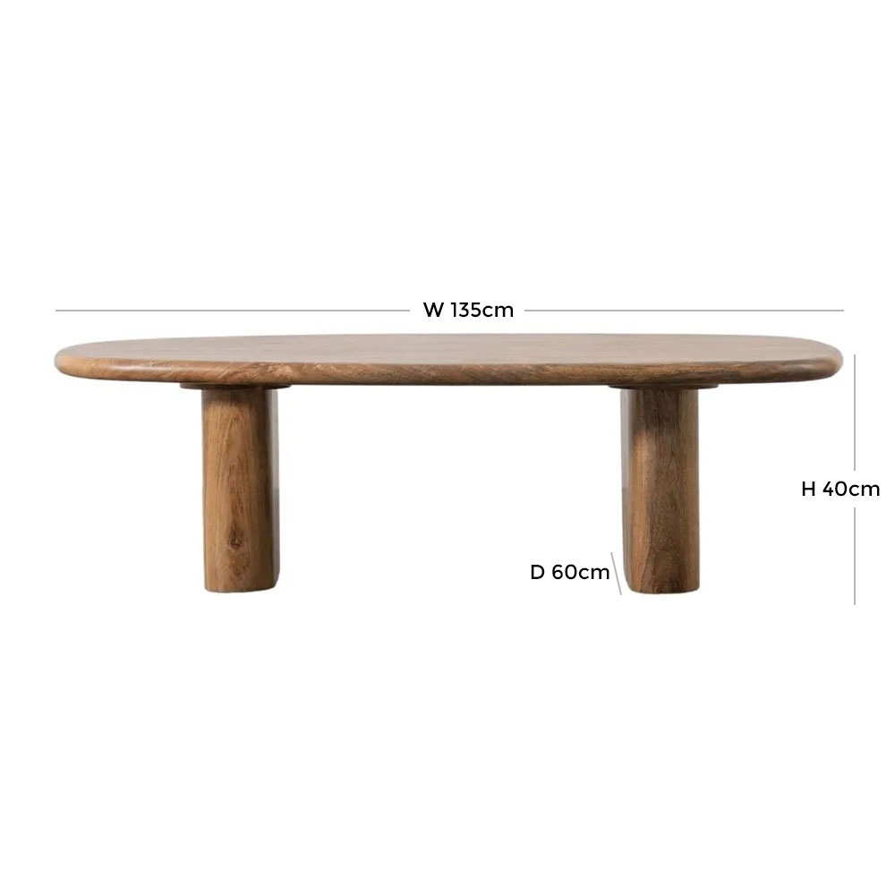 Product photograph of Arnett Natural Mango Wood Coffee Table from Choice Furniture Superstore.