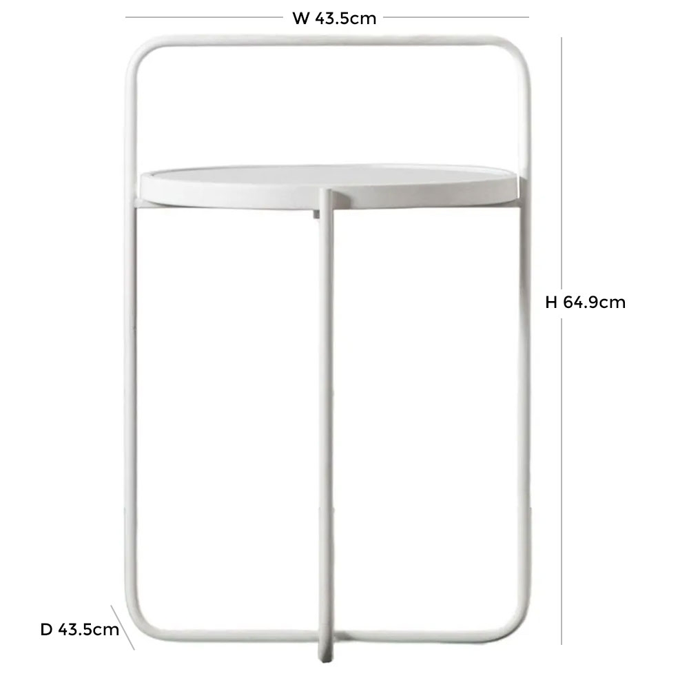 Product photograph of Fawley White Round Side Table from Choice Furniture Superstore.