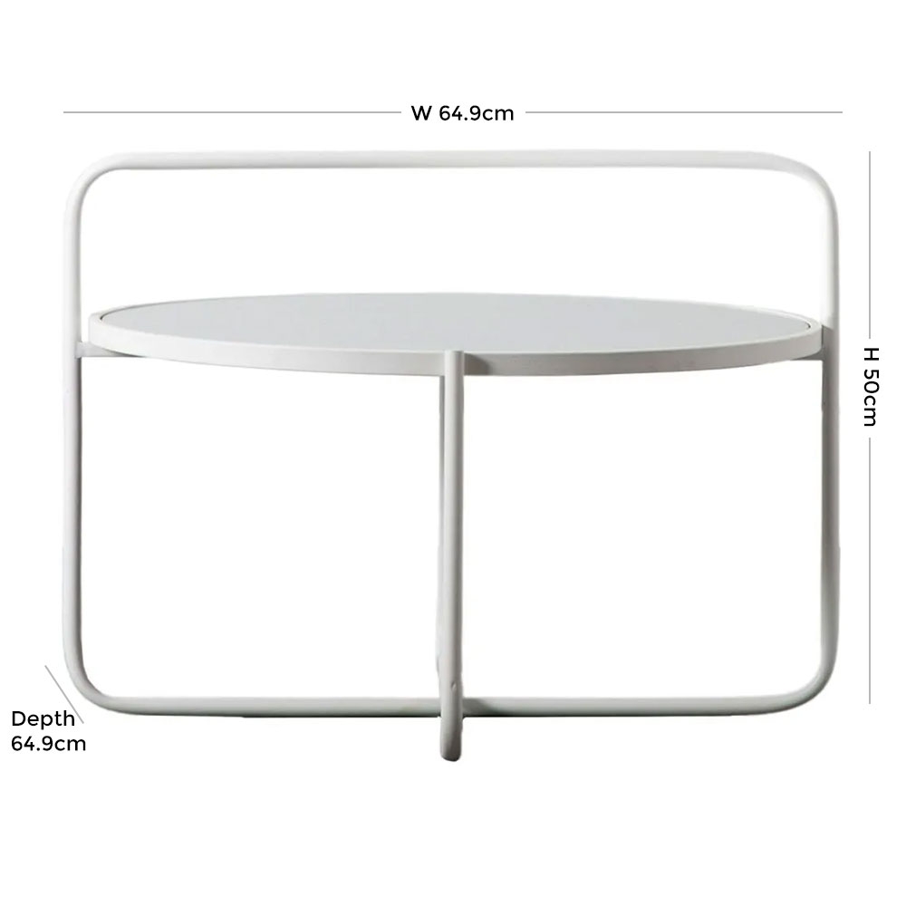 Product photograph of Flint Round Coffee Table - Comes In White Black And Grey Options from Choice Furniture Superstore.