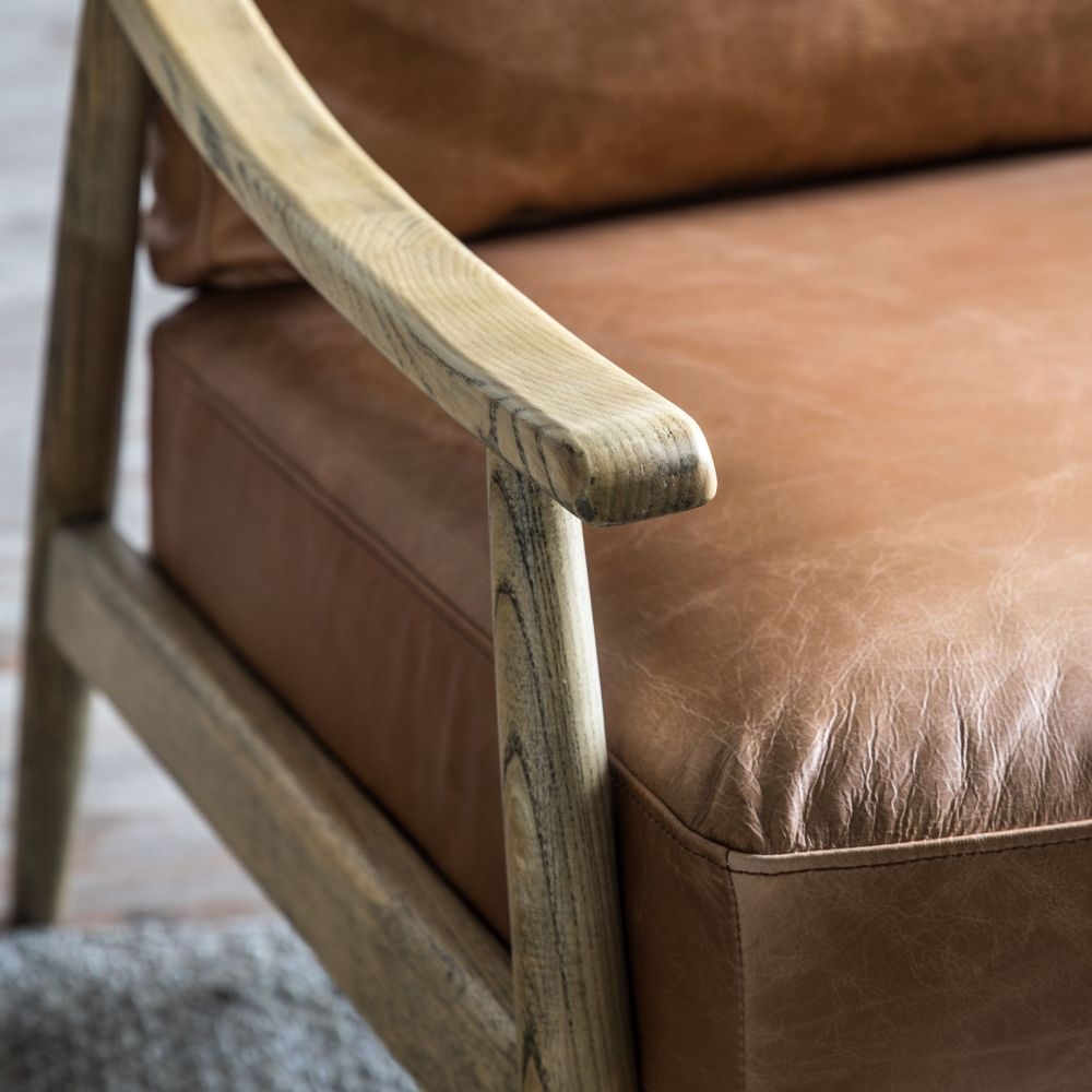 Product photograph of Reliant Armchair - Comes In Brown Leather And Natural Linen Options from Choice Furniture Superstore.