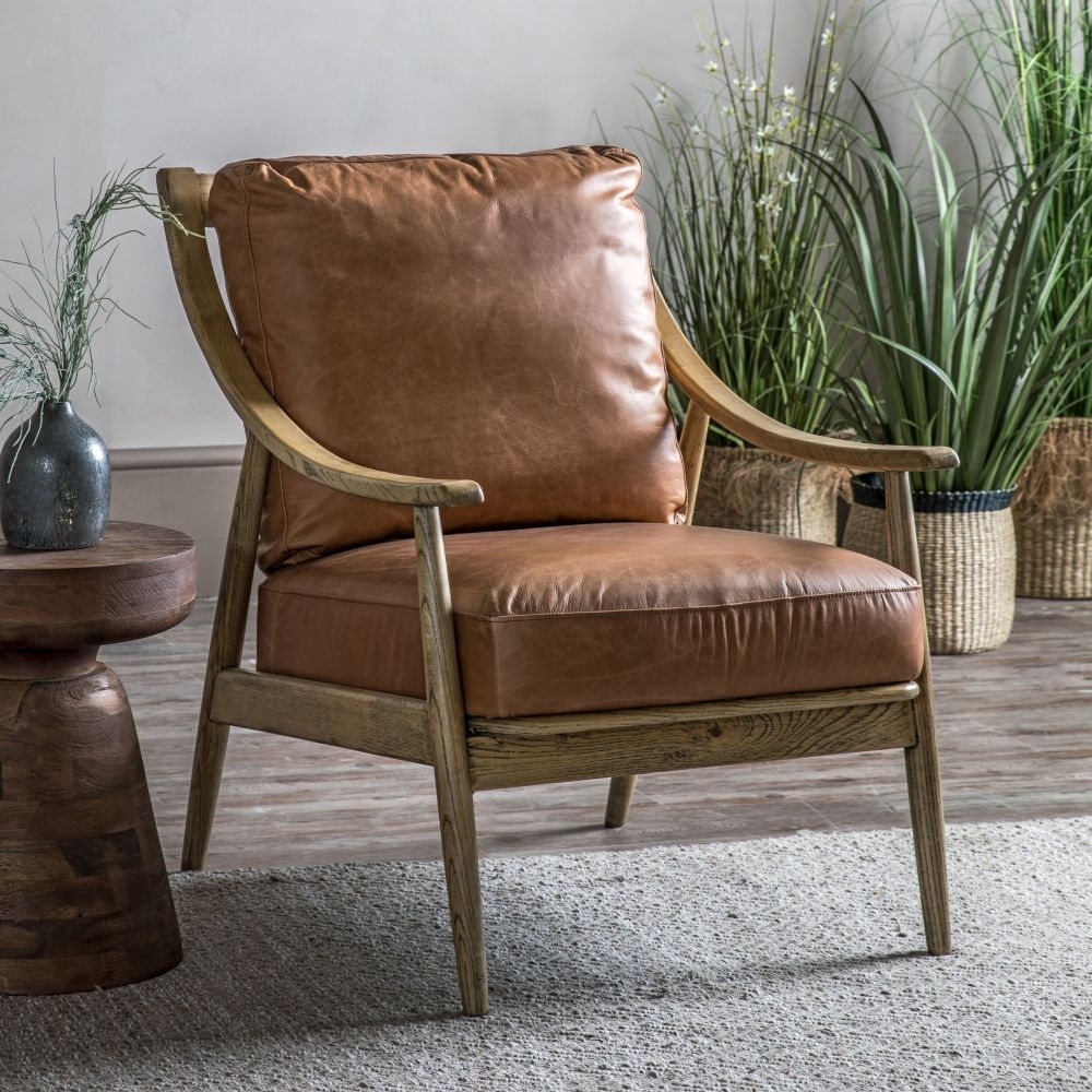 Product photograph of Reliant Armchair - Comes In Brown Leather And Natural Linen Options from Choice Furniture Superstore.