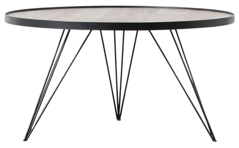 Product photograph of Timpson Black Metal Round Coffee Table Hairpin Legs from Choice Furniture Superstore.