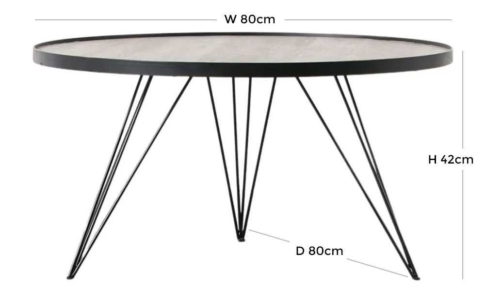 Product photograph of Timpson Black Metal Round Coffee Table Hairpin Legs from Choice Furniture Superstore.