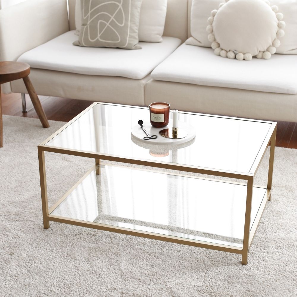 Product photograph of Amberley Gold And Glass Coffee Table from Choice Furniture Superstore.