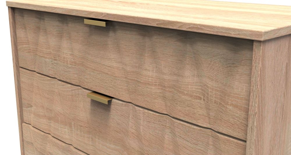 Product photograph of Diamond 5 Drawer Chest With Hairpin Legs - Bardolino Oak from Choice Furniture Superstore.