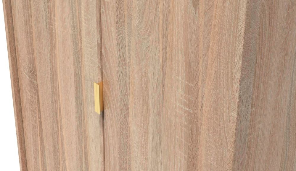 Product photograph of Diamond Oak Effect 2 Door Plain Tall Wardrobe from Choice Furniture Superstore.