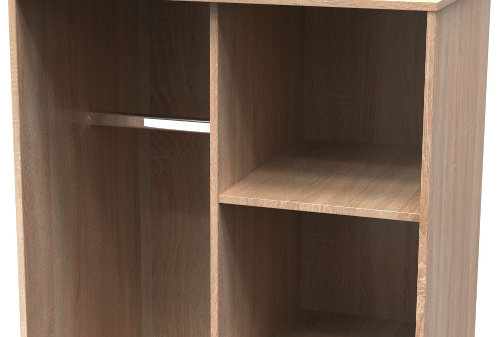 Product photograph of Diamond Oak Effect Front Open Shelf Wardrobe from Choice Furniture Superstore.