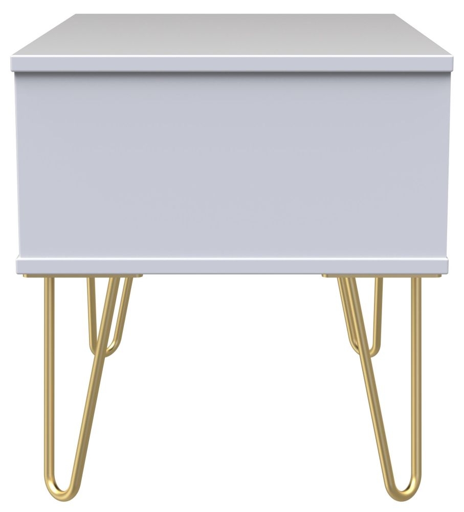 Product photograph of Diamond 1 Drawer Midi Bedside Cabinet With Hairpin Legs - Black And White from Choice Furniture Superstore.