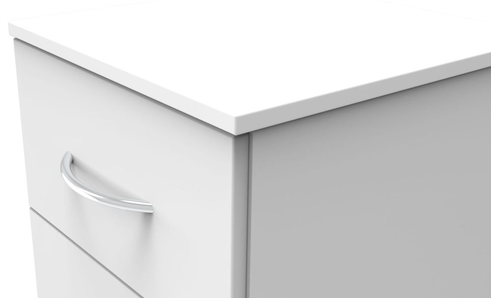 Product photograph of Avon White 3 Drawer Bedside Cabinet from Choice Furniture Superstore.