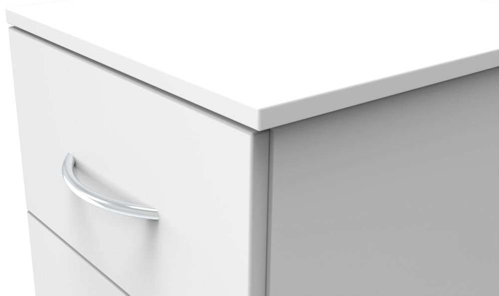 Product photograph of Avon White 4 Drawer Narrow Chest from Choice Furniture Superstore.