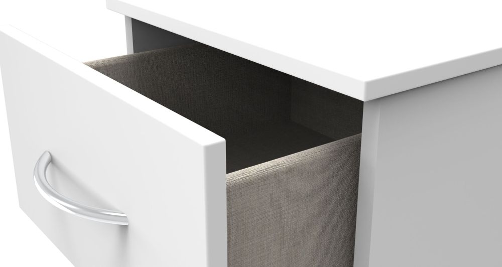 Product photograph of Avon White 5 Drawer Narrow Chest from Choice Furniture Superstore.
