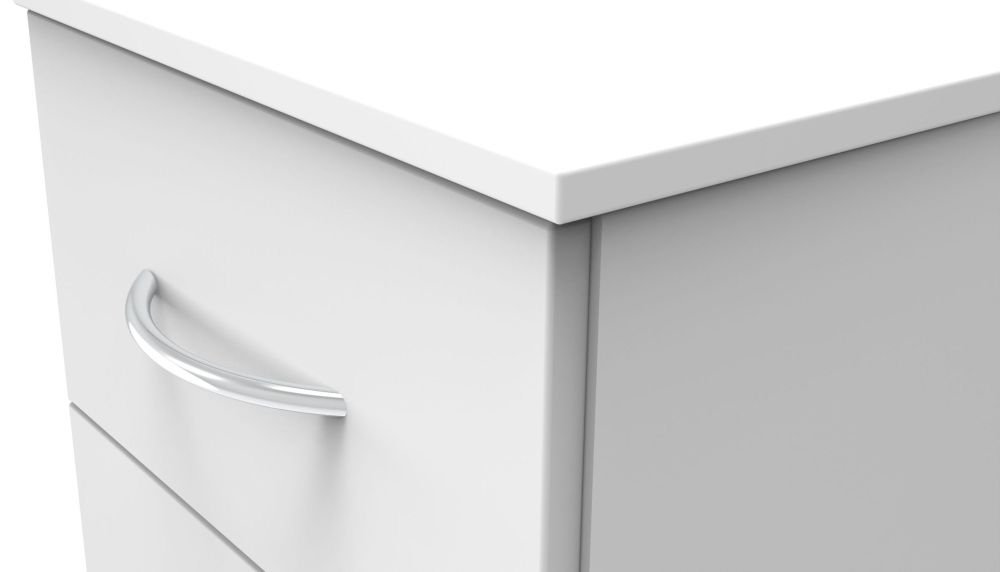 Product photograph of Avon White 5 Drawer Narrow Chest from Choice Furniture Superstore.