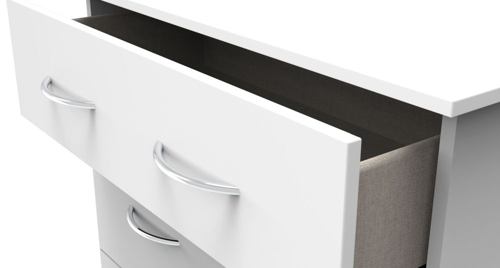 Product photograph of Avon White 3 Drawer Deep Chest from Choice Furniture Superstore.