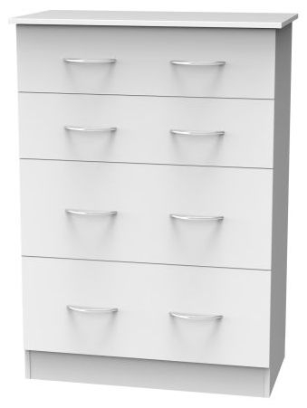 Product photograph of Avon White 4 Drawer Deep Chest from Choice Furniture Superstore.