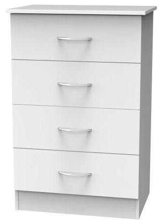 Product photograph of Avon White 4 Drawer Midi Chest from Choice Furniture Superstore.