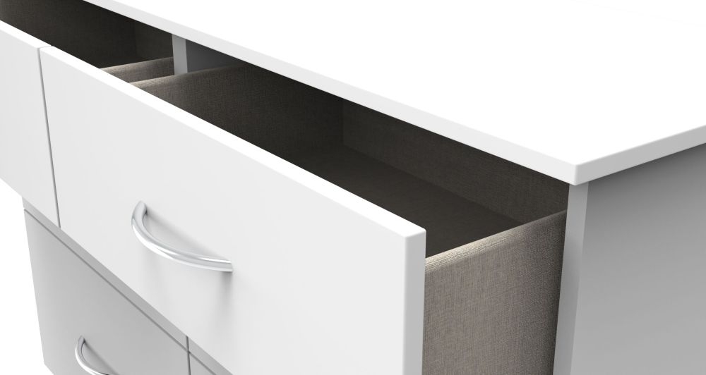 Product photograph of Avon White 6 Drawer Midi Chest from Choice Furniture Superstore.