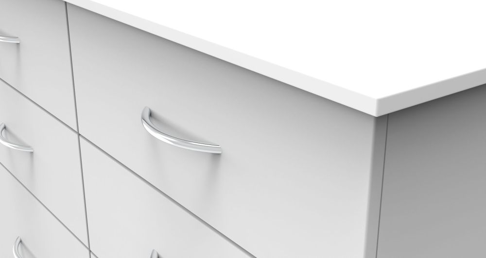 Product photograph of Avon White 6 Drawer Midi Chest from Choice Furniture Superstore.