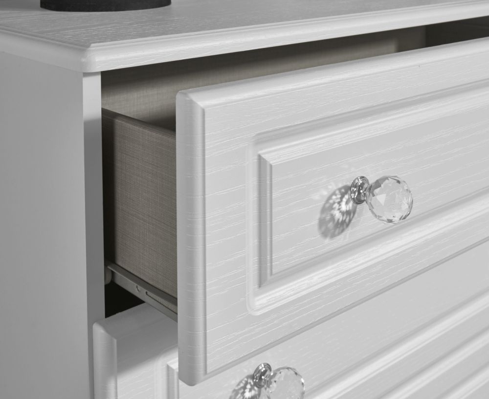Product photograph of Crystal White 4 Drawer Deep Chest from Choice Furniture Superstore.