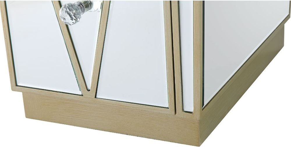 Product photograph of Pristina Mirrored Champagne 7 Drawer Dressing Table from Choice Furniture Superstore.