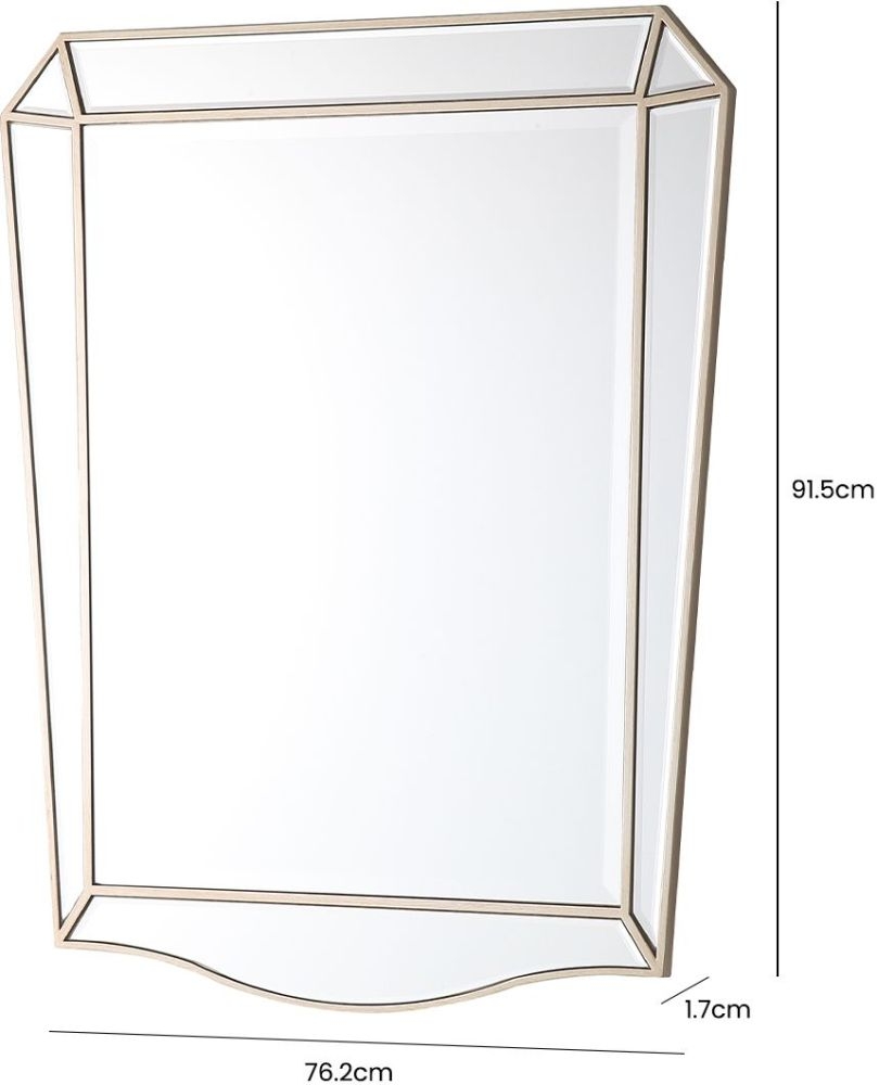 Product photograph of Pristina Champagne Wall Mirror from Choice Furniture Superstore.