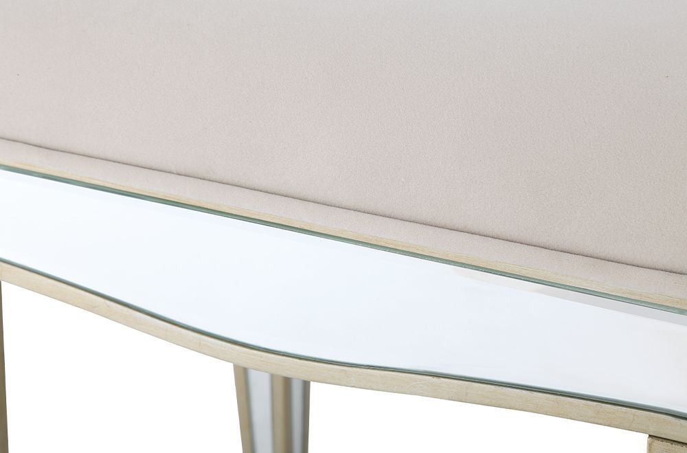Product photograph of Pristina Mirrored Champagne Stool from Choice Furniture Superstore.