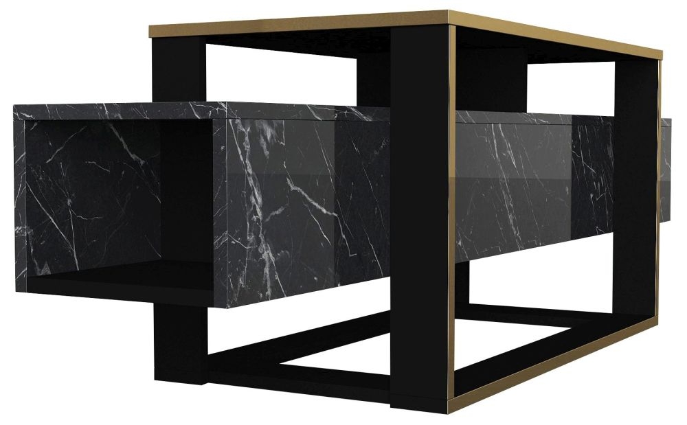 Product photograph of Weldona Black Marble Effect Tv Unit from Choice Furniture Superstore.