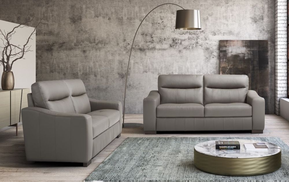 Product photograph of Luxor Leather Sofa Suite - Comes In Verona Black Verona Sand Verona Zinc Options from Choice Furniture Superstore.