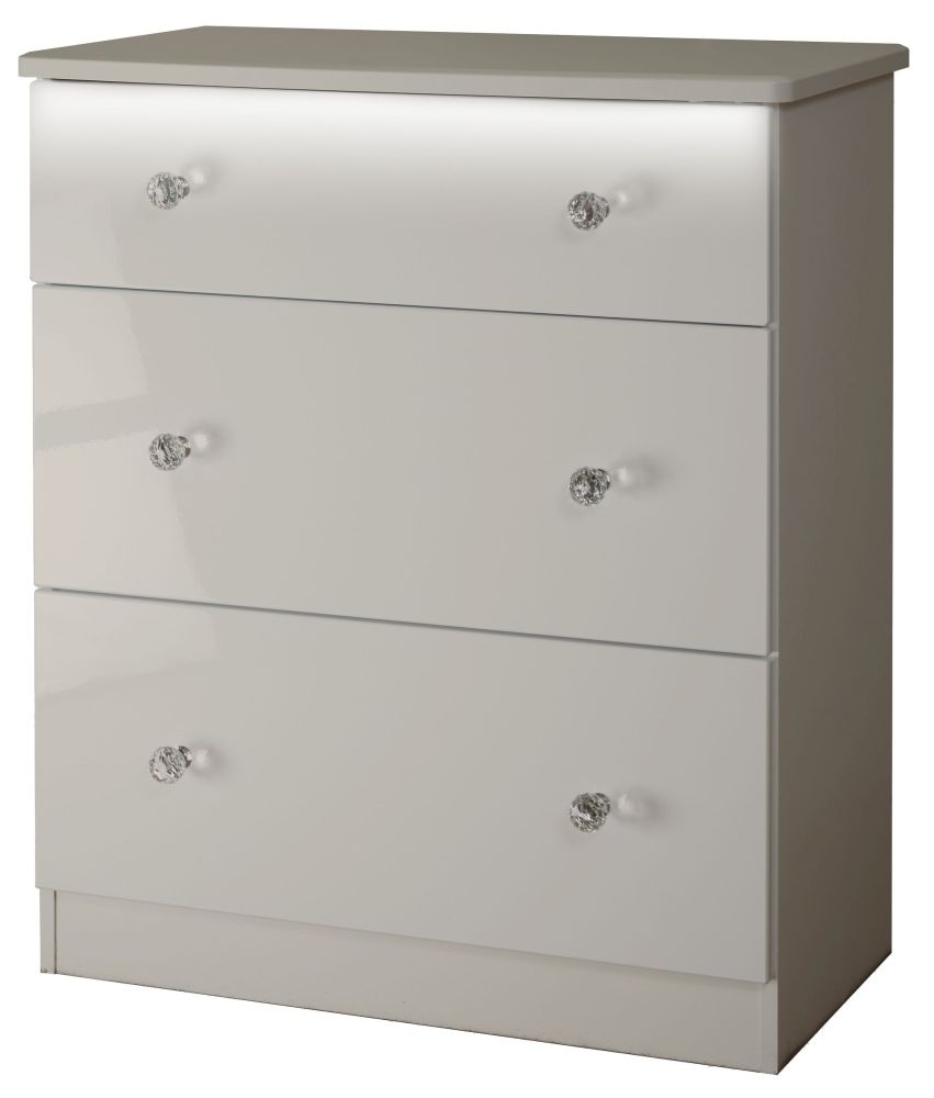 Product photograph of Lumiere Kaschmir Gloss 3 Drawer Deep Chest from Choice Furniture Superstore.