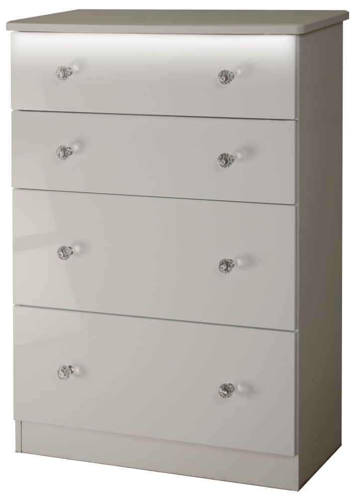 Product photograph of Lumiere Kaschmir Gloss 4 Drawer Deep Chest from Choice Furniture Superstore.