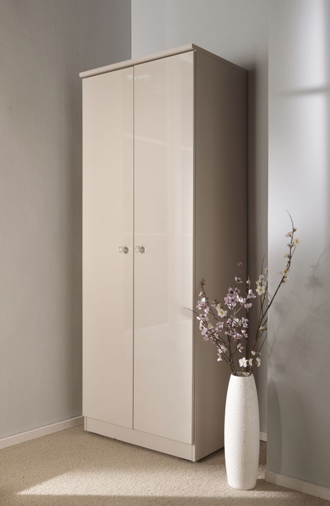 Product photograph of Lumiere Cashmere 2 Door Plain Wardrobe from Choice Furniture Superstore.