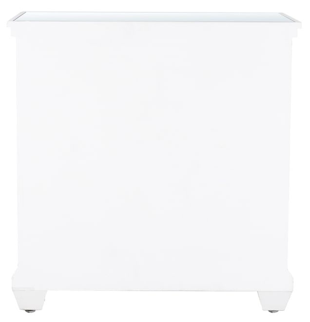 Product photograph of Torino White Mirrored 3 Drawer Bedside Cabinet from Choice Furniture Superstore.