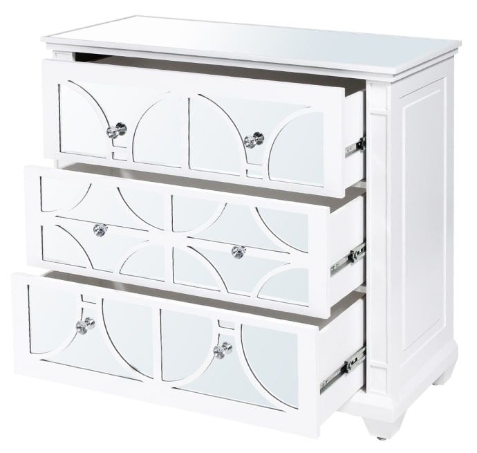 Product photograph of Torino Mirrored 3 Drawer Chest from Choice Furniture Superstore.