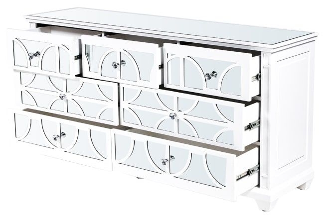 Product photograph of Torino Mirrored 7 Drawer Chest from Choice Furniture Superstore.