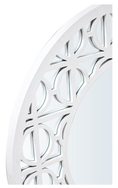 Product photograph of Torino White Round Wall Mirror from Choice Furniture Superstore.