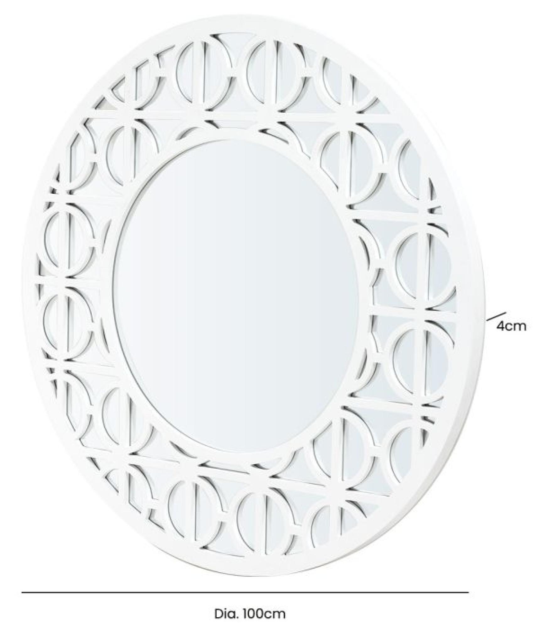 Product photograph of Torino White Round Wall Mirror from Choice Furniture Superstore.