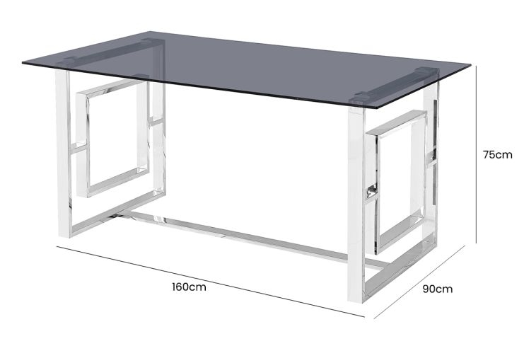 Product photograph of Apex Glass And Chrome Dining Table from Choice Furniture Superstore.